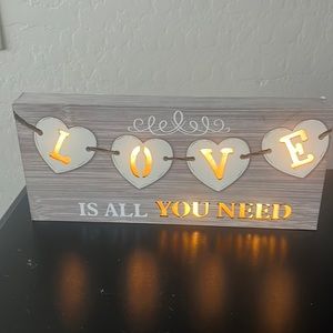 Light up sign love is all you need